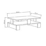 Coffee Table Mansu in oak color 80x50x27,5cm - Image 3