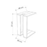 End table Muju oak-anthracite 40x30x57cm - Image 3