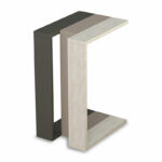 End table Muju Antracite - Light mocha- Antique White 40x30x57cm