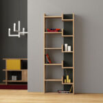 Bookcase Oppa bookcase dark oak - antracite 61x22x162cm - Image 2