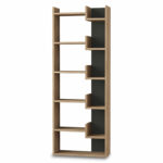 Bookcase Oppa bookcase dark oak - antracite 61x22x162cm