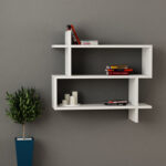 Wall shelf Paralel white Color 70x22x65,5cm - Image 2
