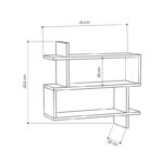 Wall shelf Paralel white Color 70x22x65,5cm - Image 3