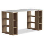 Working Table Colmar in white - dark oak 140x60x75cm