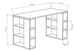 Working Table Colmar in white - dark oak 140x60x75cm - Image 3