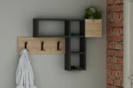 Wall hanger Game in oak-anthracite color 99,5x15x61cm - Image 2
