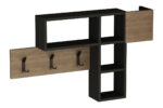 Wall hanger Game in oak-anthracite color 99,5x15x61cm