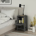 Nightstand Ema 1 cupboard anthracite color 30x30x55cm - Image 3