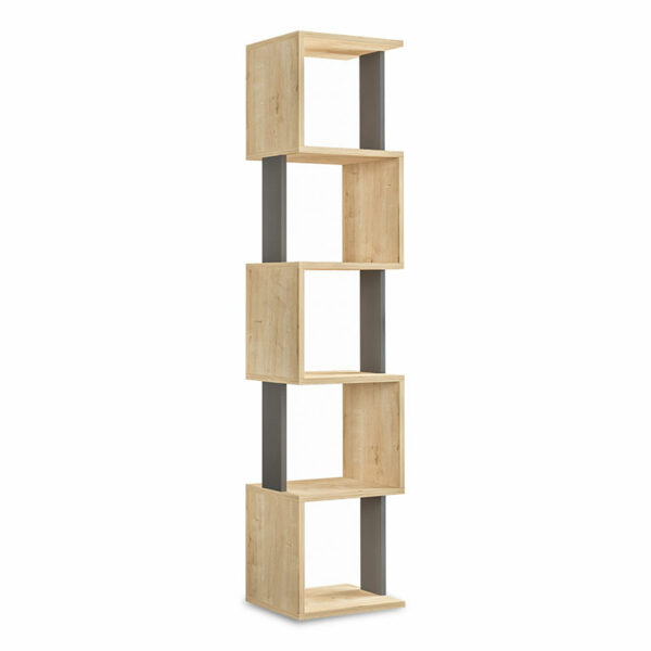 Bookcase - Column Piri oak-anthracite 35x30x161cm