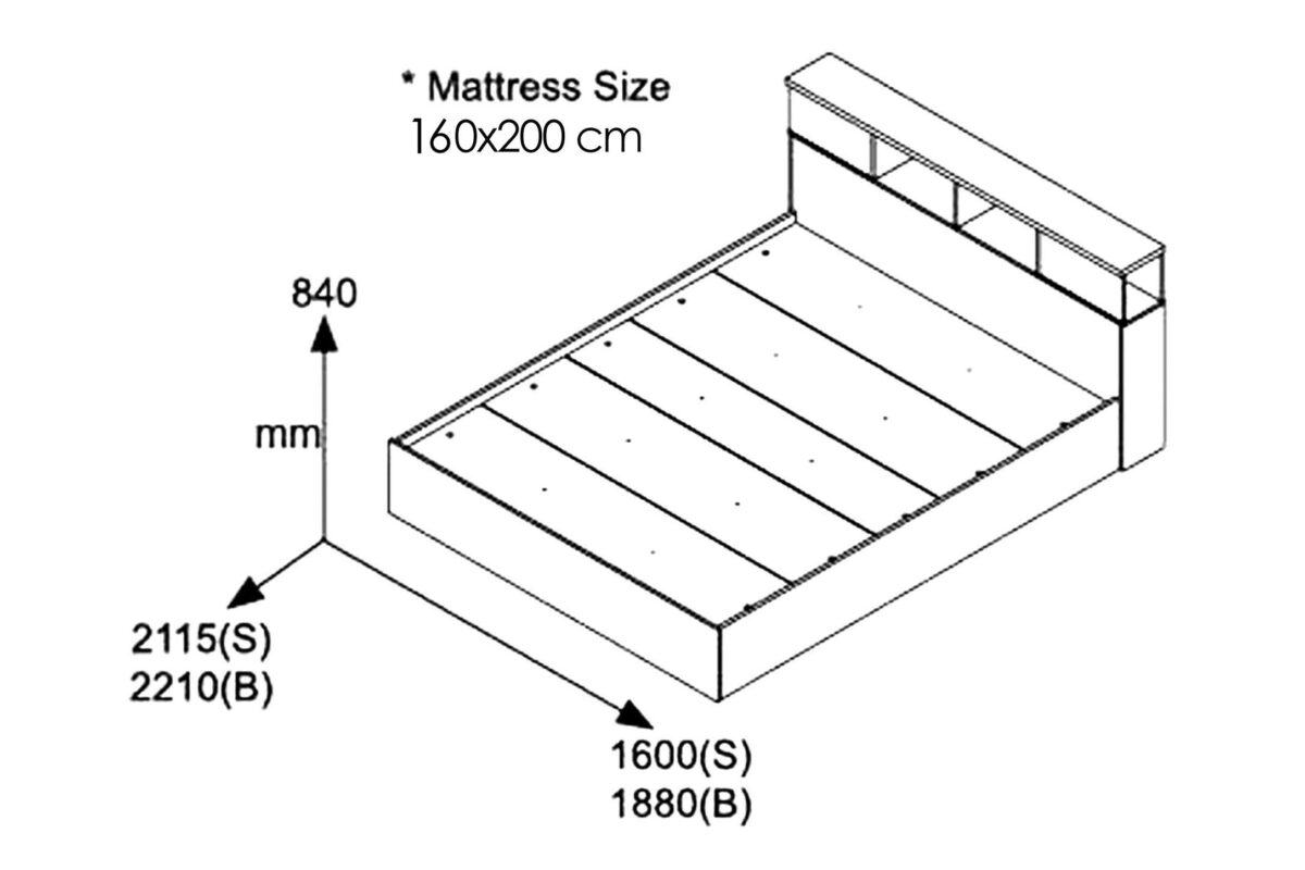 123-000009-2 Double bed Olympus in castillo-toro colour oak 160x200 - Слика 3