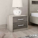 Nightstand Olympus with 2 drawers in castillo-toro colour 47,5x40,5x40,5 - Слика 2