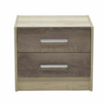 Nightstand Olympus with 2 drawers in castillo-toro colour 47,5x40,5x40,5 - Слика 4