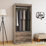 Wardrobe Olympus with 2 doors and drawers in castillo-toro colour 81x57x183 - Слика 2