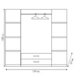 Wardrobe Olympus with 4 doors and drawers in castillo-toro colour 159x57x183 - Слика 4