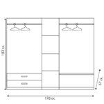 Wardrobe Olympus with 5 doors and drawers+mirror in castillo-toro colour 198x57x183 - Слика 4