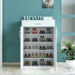 Shoe cabinet Sante 20 pairs white 80x37x123cm - Image 3