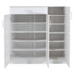 Shoe cabinet Sante 30 pairs white 120x37x123cm - Image 4