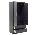 Wardrobe Olympus with 2 doors and drawers in wenge colour 81x57x183 - Слика 5