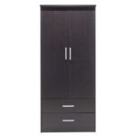 Wardrobe Olympus with 2 doors and drawers in wenge colour 81x57x183 - Слика 6