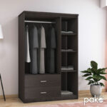 Wardrobe Olympus with 3 doors and drawers+mirror in wenge colour 120x57x183 - Слика 2