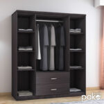 Wardrobe Olympus with 4 doors and drawers in wenge colour 159x57x183 - Слика 2