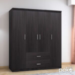 Wardrobe Olympus with 4 doors and drawers in wenge colour 159x57x183 - Слика 3