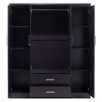Wardrobe Olympus with 4 doors and drawers in wenge colour 159x57x183 - Слика 4