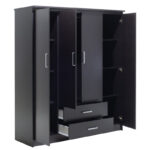 Wardrobe Olympus with 4 doors and drawers in wenge colour 159x57x183 - Слика 5