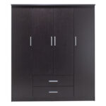 Wardrobe Olympus with 4 doors and drawers in wenge colour 159x57x183 - Слика 6