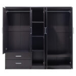 Wardrobe Olympus with 5 doors and drawers+mirror in wenge colour 198x57x183 - Слика 4