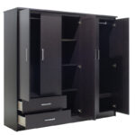 Wardrobe Olympus with 5 doors and drawers+mirror in wenge colour 198x57x183 - Слика 5