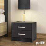 Nightstand Olympus with 2 drawers in wenge colour 47,5x40,5x40,5 - Image 2
