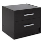 Nightstand Olympus with 2 drawers in wenge colour 47,5x40,5x40,5