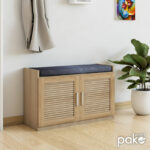 Shoe cabinet stool Crispy 9 pairs sonoma 94x34.5x60cm - Слика 2