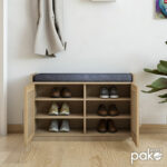 Shoe cabinet stool Crispy 9 pairs sonoma 94x34.5x60cm - Слика 3