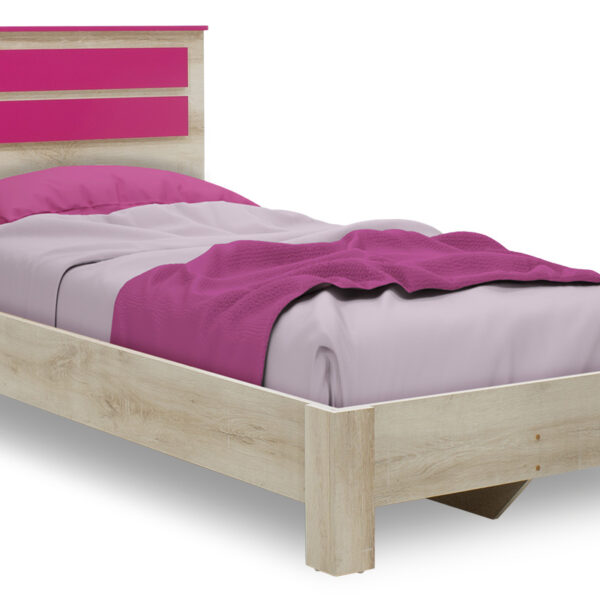 Bed Looney in castillo-pink color 100x200cm