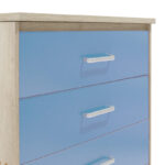 Children's chest of 4 drawers Drawer Looney in castillo-blue colour 80x40x95 - Image 5