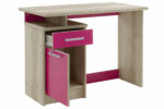 Office table Looney with drawers  in castillo-pink colour 100x55x75cm - Слика 3