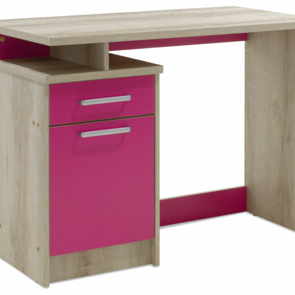 Office table Looney with drawers  in castillo-pink colour 100x55x75cm