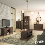Tv set Mozart in walnut color 121x40x65cm - Image 3