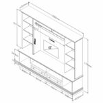 Composition of Mozart TV in walnut color 200x40x170,5cm - Image 3