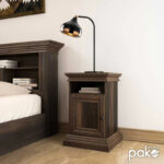 Nightstand Mozart in walnut colour 40x40x61cm - Слика 2