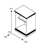 Nightstand Mozart in walnut colour 40x40x61cm - Слика 4