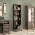 Bookcase Mozart in walnut color 60x34,5x202,5cm - Image 2