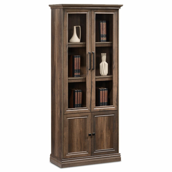 Bookcase Mozart with glass walnut 78.5x38x188cm