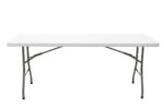 Commercial folding camping table Aprilia in colour white granite 183x76x74cm - Image 4