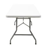 Commercial folding camping table Aprilia in colour white granite 183x76x74cm - Image 5
