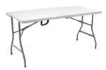 Commercial folding camping table Rodeo metal frame colour white 152x60x74cm