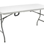 Commercial folding camping table Rodeo metal frame colour white 152x60x74cm