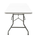 Commercial folding camping table Rodeo metal frame colour white 152x60x74cm - Image 6